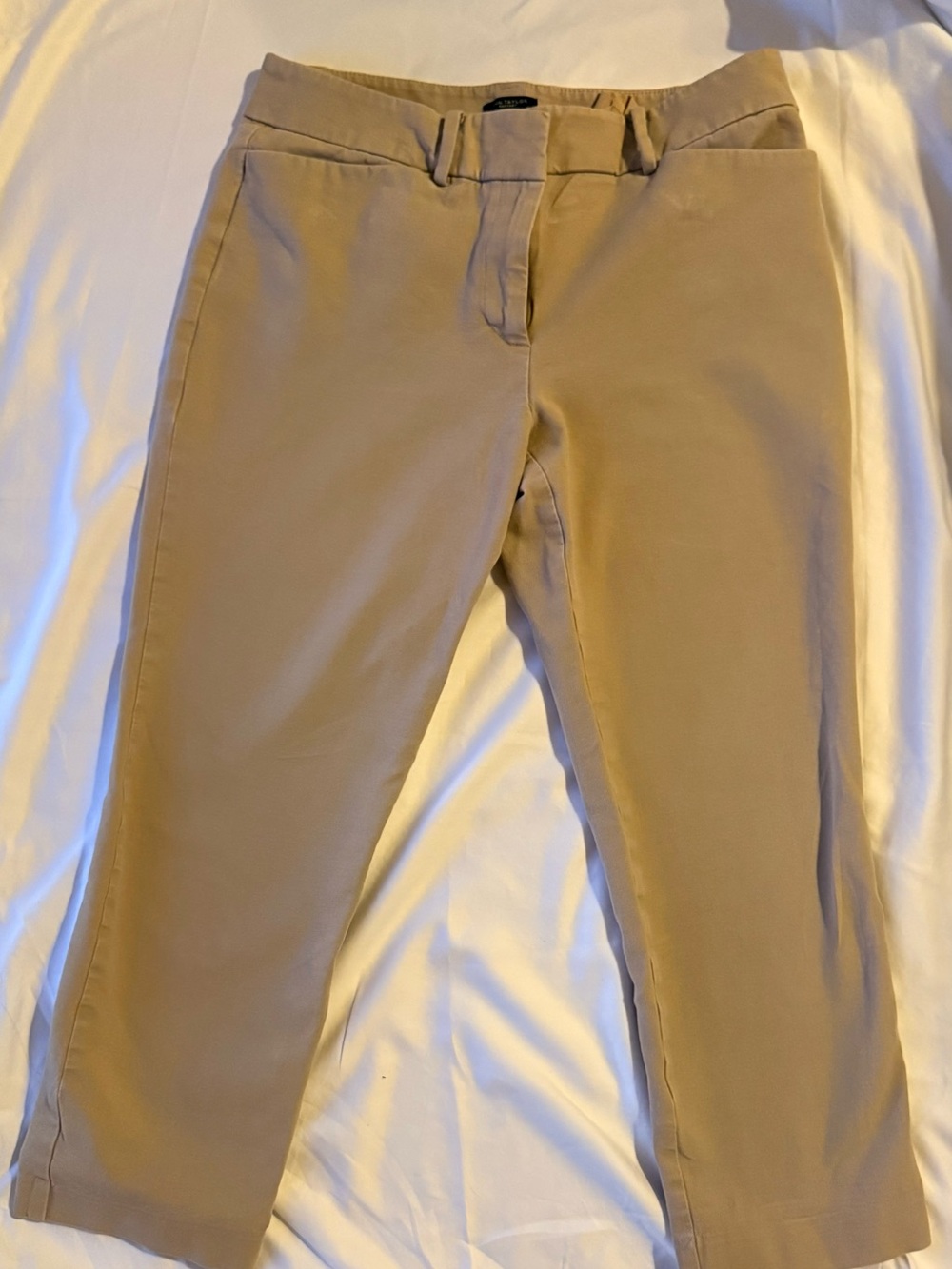 Ann Taylor Khaki Slim Straight Chinos - Beige